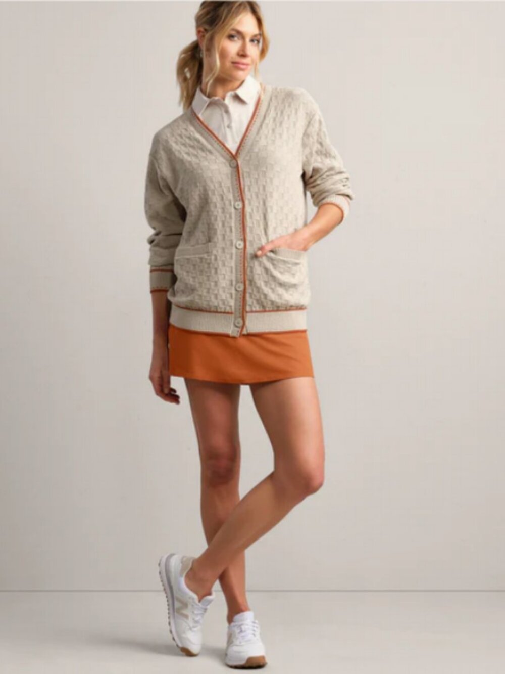 RHONE Birdie Oversized Cardigan Dark Sand Size Small